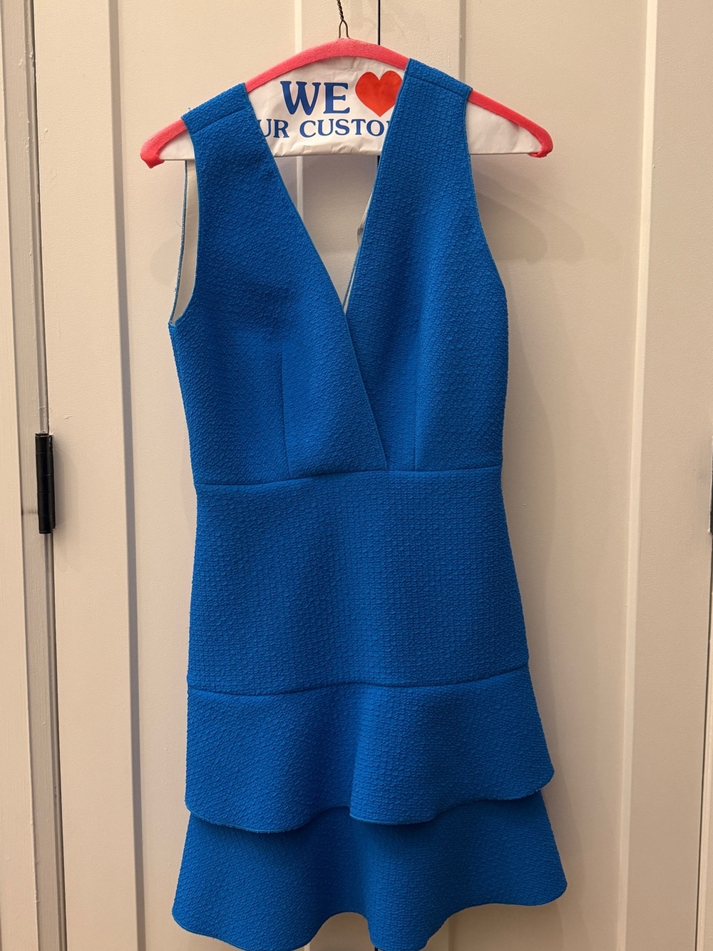 Sandro Cobalt Blue Sleeveless V-Neck Mini Dress